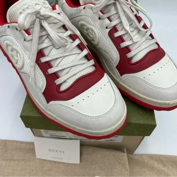 Men’s Gucci Red and White Sneakers - Picture 3 of 11